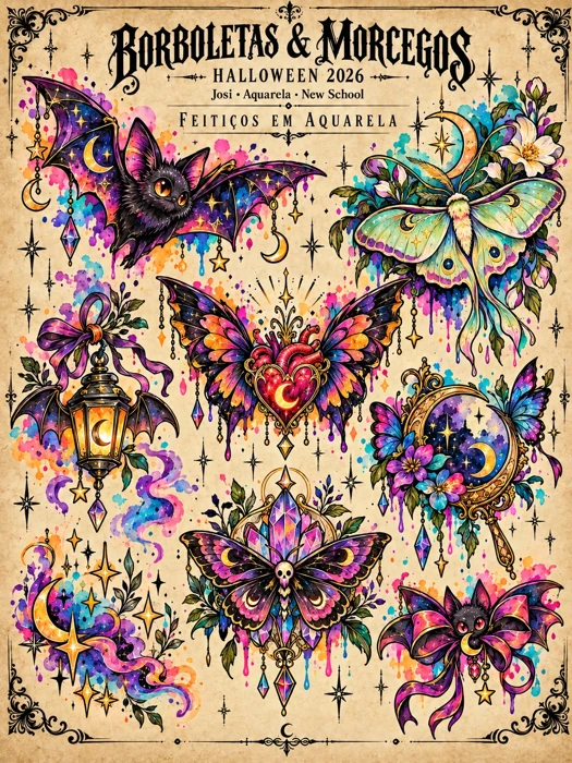 JOSI-09 — Borboletas & Morcegos — flash de Josi para o Halloween 2026 em Porto Alegre