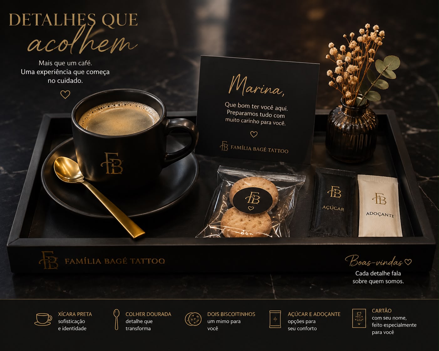 Experiência Premium Família Bagé Tattoo — detalhes que acolhem