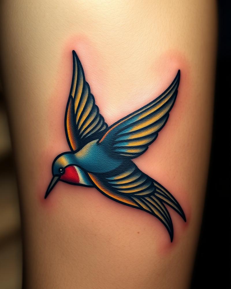 Tatuagem Old School — Andorinha Tradicional por Josi