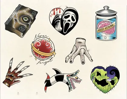 FLASH-25 — Relíquias do cinema — flash histórico de Halloween da Família Bagé Tattoo, Porto Alegre