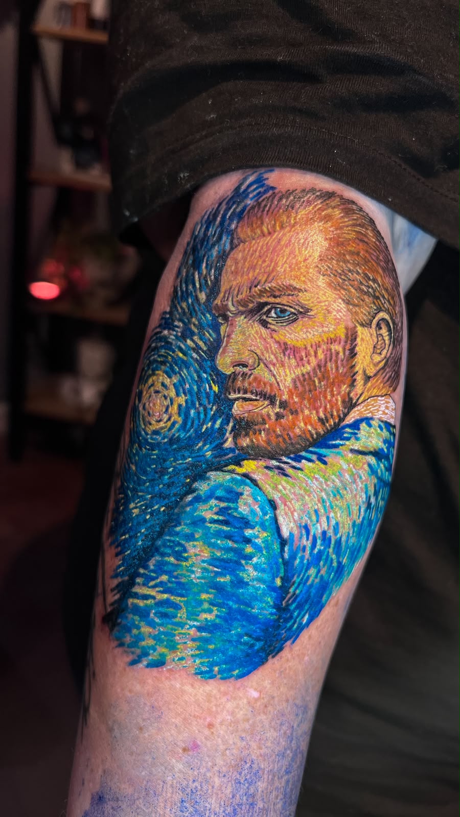 Tatuagem Realismo Colorido — Van Gogh — Noite Estrelada por Josi