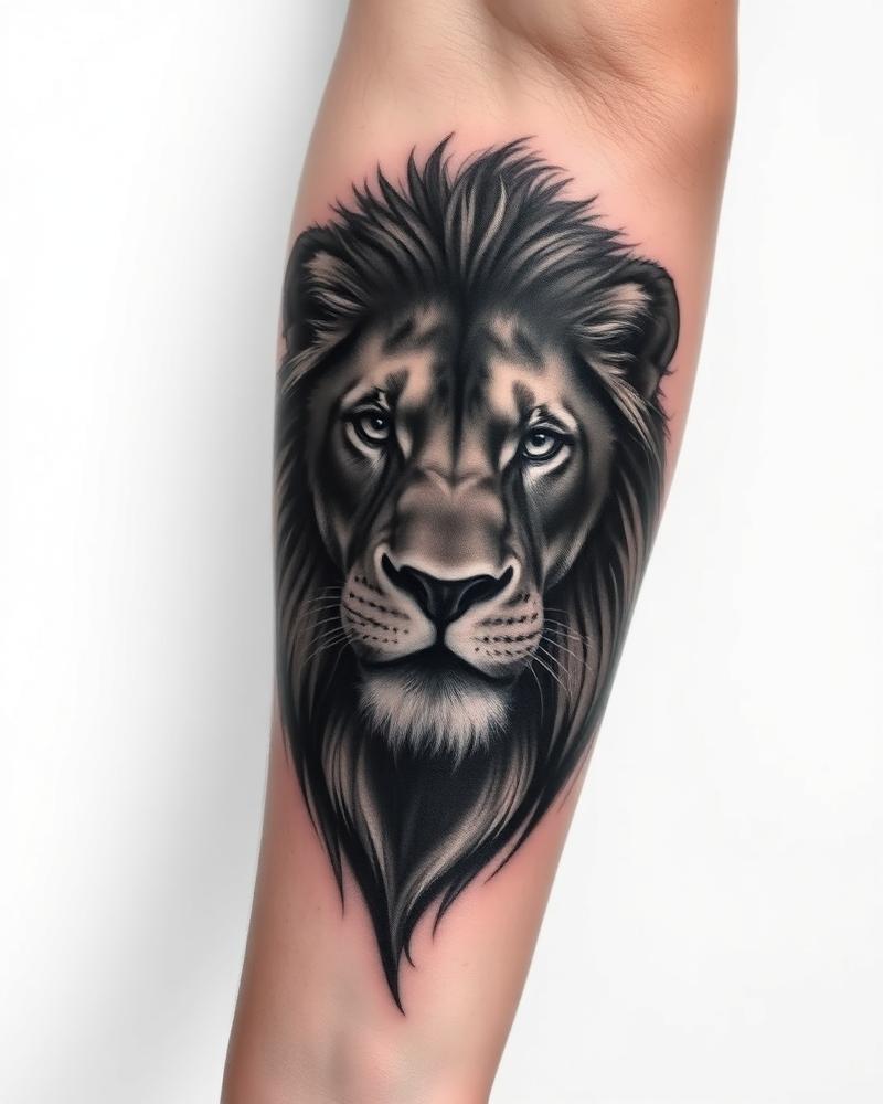 Tatuagem Realismo — Leão Realista por Bagé