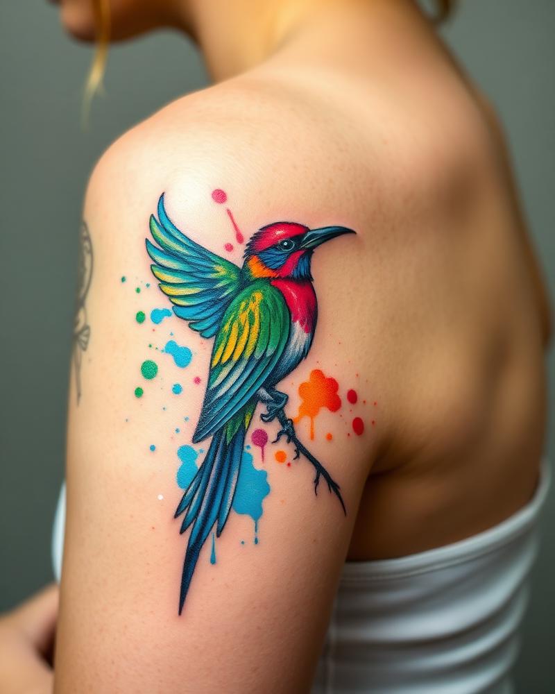 Tatuagem Aquarela — Ave em Aquarela por Josi
